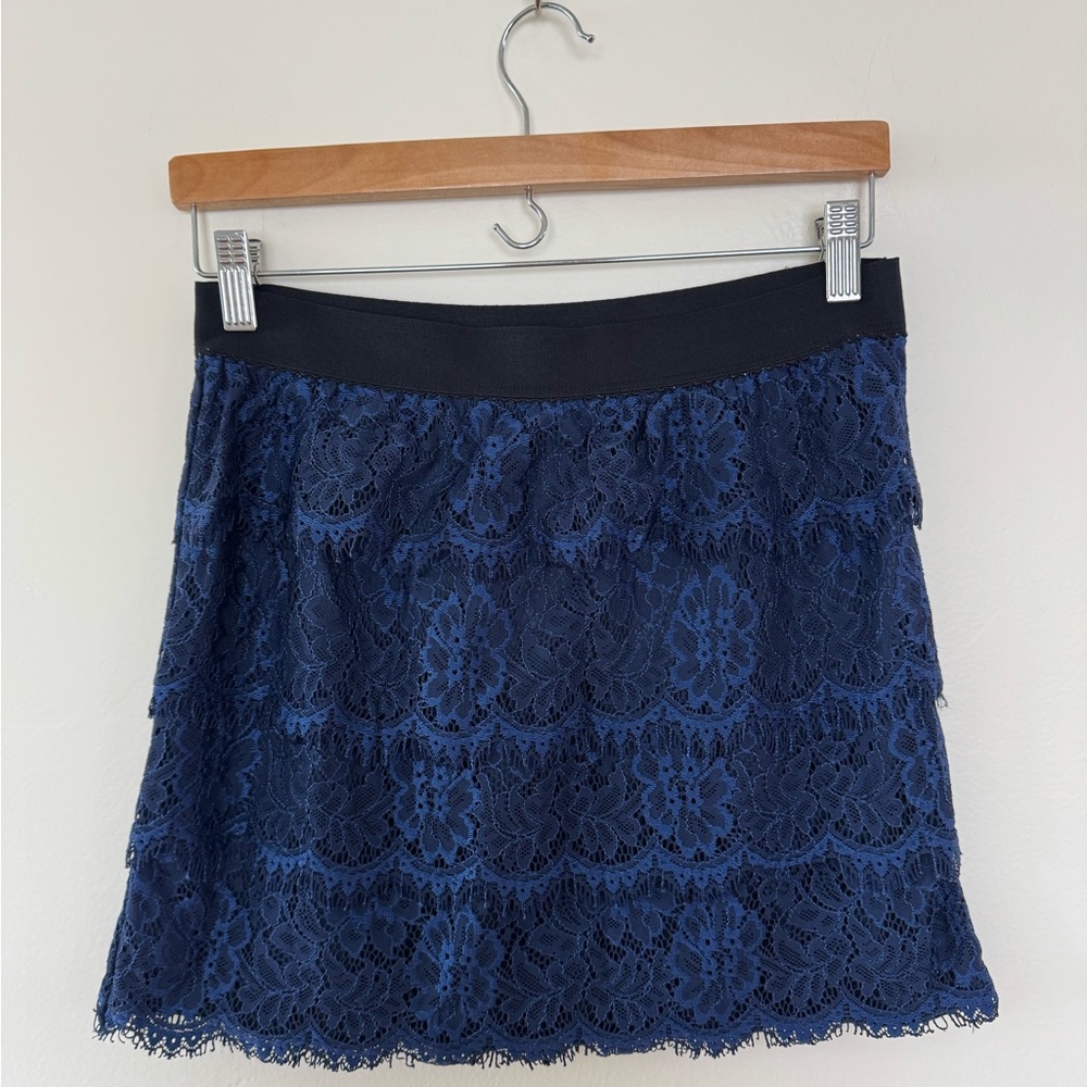 Banana Republic Blue Tiered Skater Mini Skirt